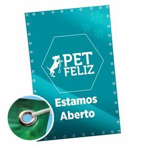BANNER ACABAMENTO EM ILHOS   FOSCO Lona 380g  4x0 Brilho Madeira e cordinha 