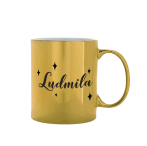 Caneca Cerâmica Cromada Cerâmica Colorida 325ML Cromada amarela   