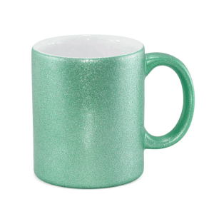 Caneca Cerâmica Glitter cerâmica 325ML verde Metálico   