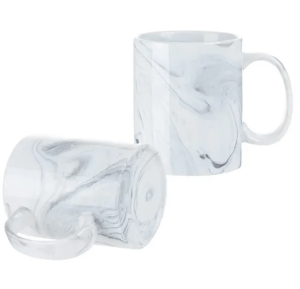 Caneca De Cerâmica Mármore Marmore 325ML Cinza   