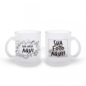 Caneca de Vidro Jateado para Sublimação Caneca , Vidro 325ml    