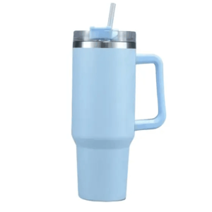 Copo Térmico Caneca C/ Alça E Canudo Personalizado Aço inoxidável 1200ml azul Claro  DTF UV OU LASER Valores sob consulta para quantidades específicas