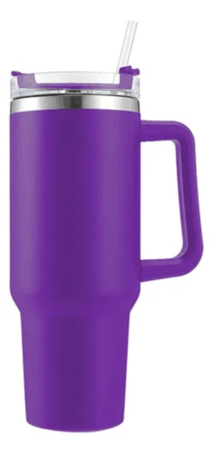 Copo Térmico Caneca C/ Alça E Canudo Personalizado Aço inoxidável 1200ml Roxo  DTF UV OU LASER Valores sob consulta para quantidades específicas