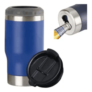 Copo Térmico Porta Lata Garrafa Long  Neck Com Abridor Aço inoxidável 420ml Azul  DTF UV OU LASER Valores sob consulta para quantidades específicas