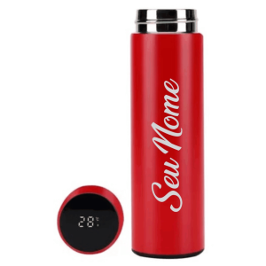 Garrafa Térmica em Aço Inox com Termômetro Digital LED Touch Aço inoxidável 500ml Vermelho  DTF UV OU LASER Valores sob consulta para quantidades específicas