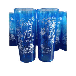 Long drink personalizado Copo Long Drink Acrílico 350ml Azul   