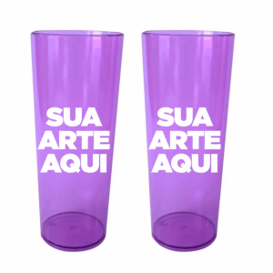 Long drink personalizado Copo Long Drink Acrílico 350ml Roxo   