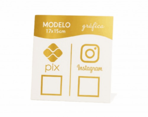 Modelo Insta+Pix 17x15 - Personalização (Dobra) Acrílico 2mm 15x17 4x0 Gravação a Laser  