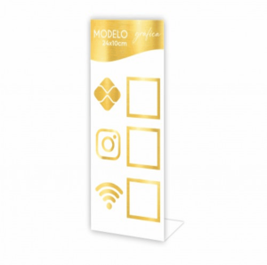 Modelo Pix+insta+wpp 24x10 - Personalização (Dobra Acrílico 2mm 22x17 4x0 Gravação a Laser  