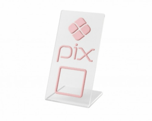 Modelo Pix Rosé- Sem Personalização Acrílico 2mm 8x15 4x0 Gravação a Laser  