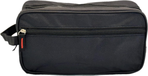 Necessaire Organizador Masculina Viagem Trabalho Estojo (Preta) tecido.  Preta   Estilo Elegante: Combinação de design funcional com um toque de sofisticação, elevando a estética da necessaire masculina.