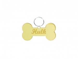 Placa de Identificação Pet Acrílico Dourado 2mm 0.48x0.48 4x0 Gravação a Laser  