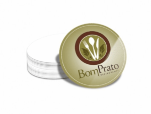 Porta Copo Redondo 4/4 Triplex 250g/m² 8.5x8.5 4x4 Verniz UV Frente 1/0  