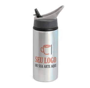 squeeze de Alumínio Alumínio 500ml Prata  Sublimação Valores sob consulta para quantidades específicas