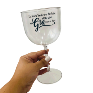 Taça de Gin Personalizada - Transparente acrílico 500ml transparente   