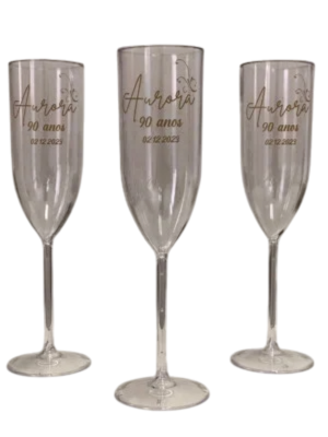 taças de champanhe acrílico personalizadas acrílico 190ml transparente   