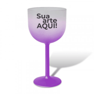 Taças De Gin Degrade Personalizado Acrílico 550ml Roxo   