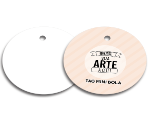 Tag Redondo 6x6cm Triplex 250g/m² 6x6 4x4 Verniz UV Frente 1/0  